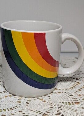 Vtg FTD Rainbow Coffee Mug PRIDE Retro 1984 Coffee Hot Chocolate Tea Drinkware
